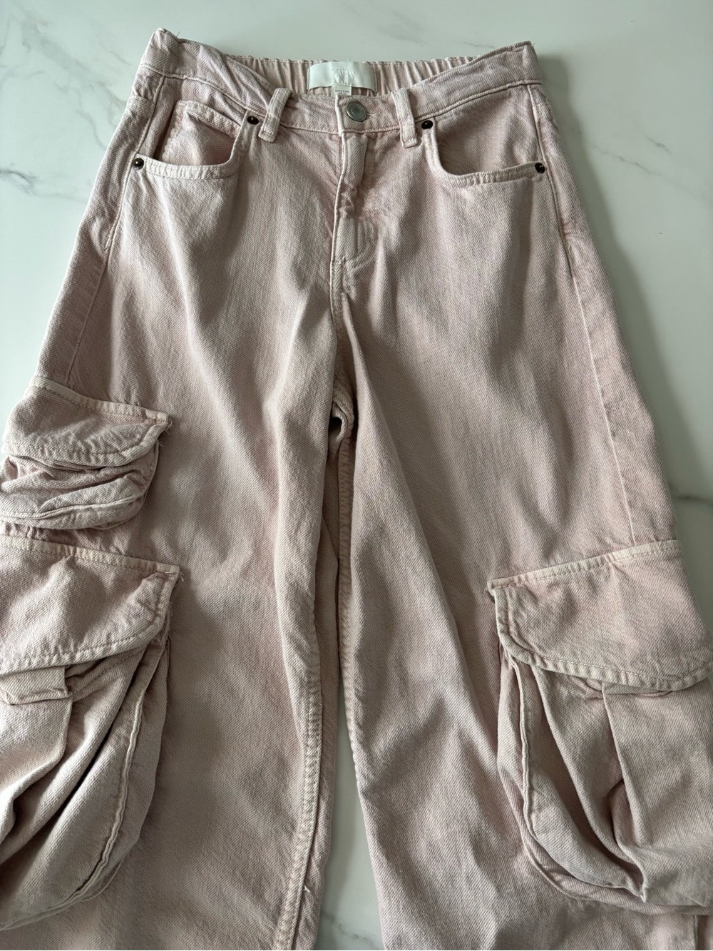Zara Light Pink Boyfriend Cargo Jeans